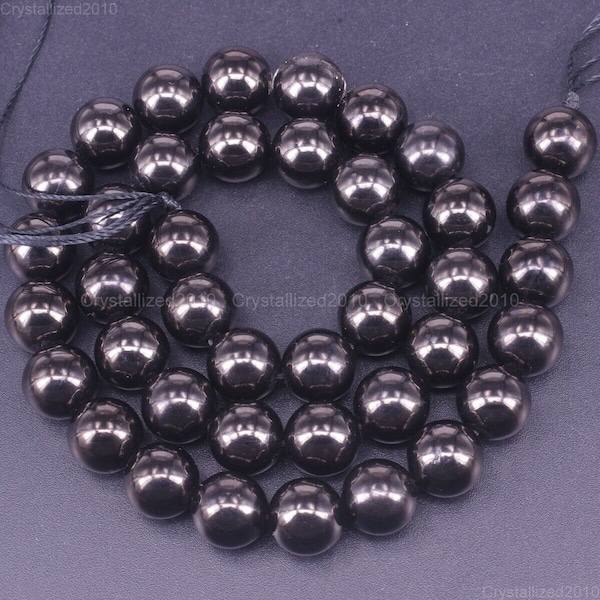 Natural Black Jet Stone Gemstone Loose Spacer Balle Ronde Perles 4mm 6mm 8mm 10mm 15.5 » Strand