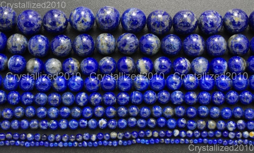 AAA Natural Lapis Lazuli Gemstone Beads: Royal Blue, Golden Inclusions