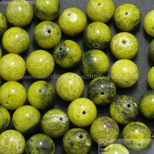 Natural Yellow Turquoise Gemstones Round Ball Spacer Beads 2mm 3mm 4mm 6mm 8mm 10mm 12mm 15.5&quot;