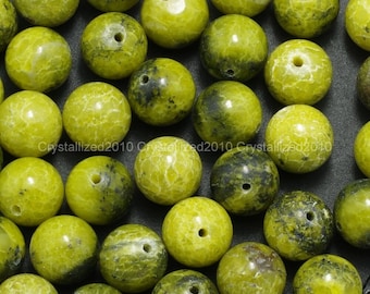 Natural Yellow Turquoise Gemstones Round Ball Spacer Beads 2mm 3mm 4mm 6mm 8mm 10mm 12mm 15.5&quot;