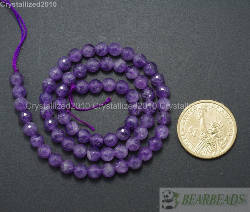 Faceted Grade A Natural Amethyst Gemstone Loose Spacer Round Ball Beads 2mm 3mm 4mm 6mm 8mm 10mm 12mm 16