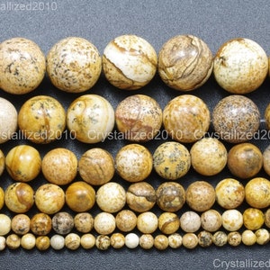 Natural Picture Jasper Gemstones Round Ball Spacer Beads 2mm 3mm 4mm 6mm 8mm 10mm 12mm 14mm 15.5" Strand