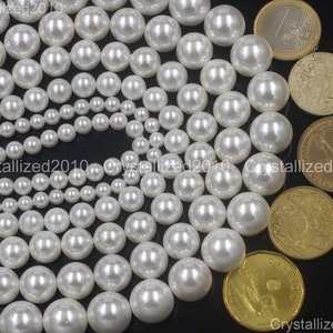 Natural White Oyster Shell Gemstones Round Potato Ball Spacer Loose Beads 5mm 6mm 8mm 10mm 12mm 14mm 15.5&quot; Strand