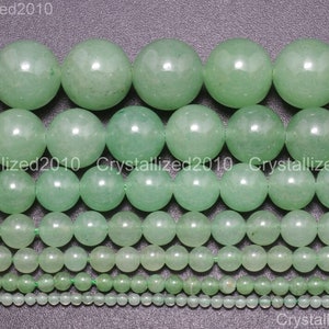 Natural Aventurine Gemstone Round Ball Loose Spacer Beads 2mm 3mm 4mm 6mm 8mm 10mm 12mm Strand 15.5&quot;