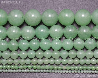 Natural Aventurine Gemstone Round Ball Loose Spacer Beads 2mm 3mm 4mm 6mm 8mm 10mm 12mm Strand 15.5&quot;