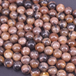 Natural Rare Chiastolite Gemstones Round Ball Loose Spacer Beads 4mm 6mm 8mm 10mm 12mm 15.5&quot; Strand