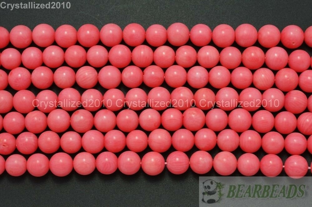 Natural Pink Coral Gemstones Smooth Round Ball Spacer Beads 2mm 3mm 4mm 5mm 6mm 7mm 8mm 10mm 15.5" Strand