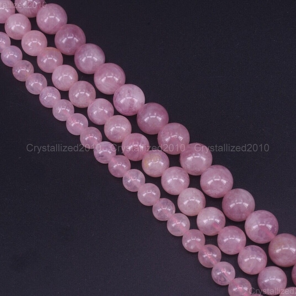 AA Natural Purple Madagascar Rose Quartz Gemstone Loose Spacer Round Ball Beads 6mm 8mm 10mm 15.5" Strand