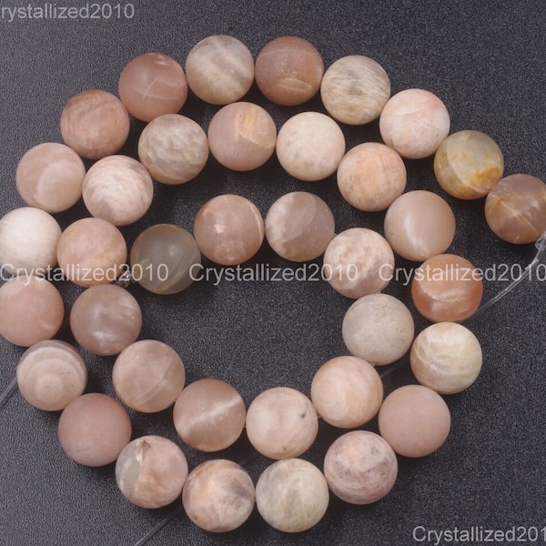 Matte Frosted Natural Sunstone Gemstone Round Ball Spacer Loose Beads 4mm 6mm 8mm 10mm 12mm 14mm 16mm 15.5 » Strand