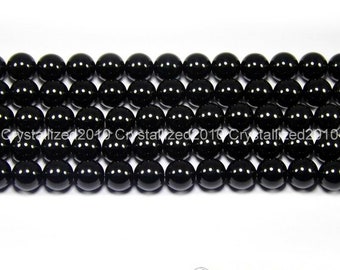 Pierres précieuses Onyx noir naturel boule ronde perles d'espacement en vrac 2mm 3mm 4mm 5mm 6mm 7mm 8mm 10mm 12mm 14mm 16mm 18mm 20mm 15.5"