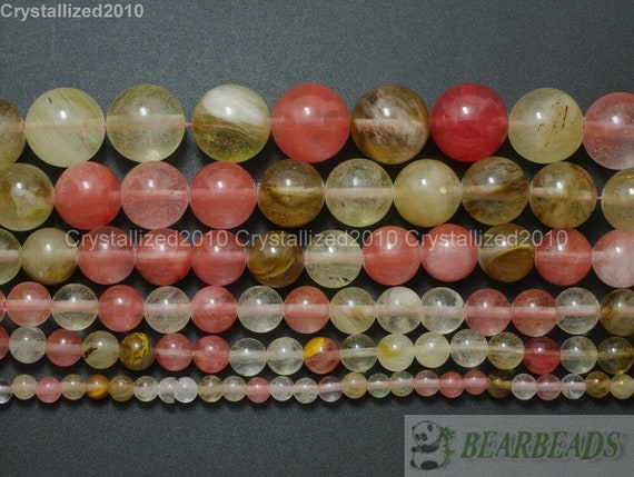 Smooth Natural Watermelon Quartz Tourmaline Gemstone Round Beads 15.5'' 4mm~14mm Smooth Natural Watermelon Quartz Tourmaline Gemstone Round Beads 15.5'' 4mm~14mm