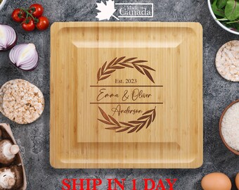Personalized Cutting Board for Bridal Shower Gifts, Grandmas Garden,Christmas Gift, Mama's Kitchen Gift, Engraved Wood Cutting Board
