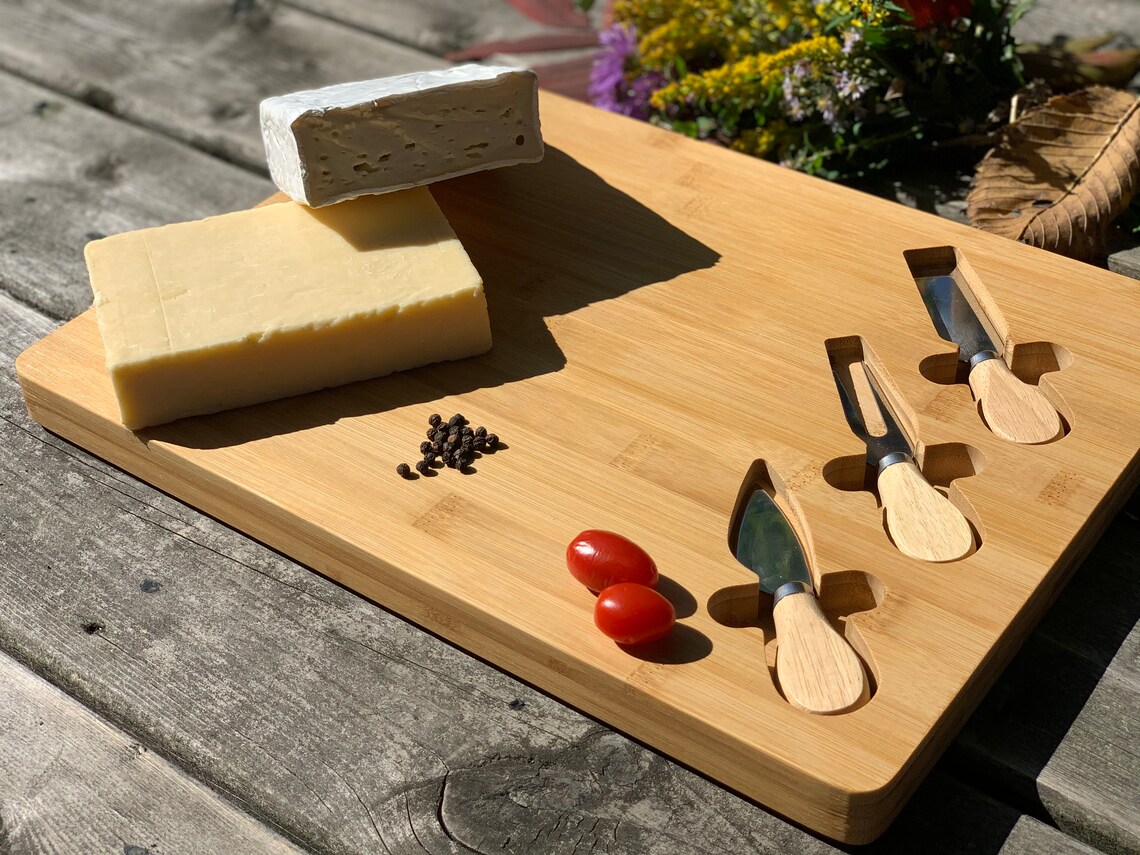 Engraved cutting board cheese board set Custom cheese board Etsy