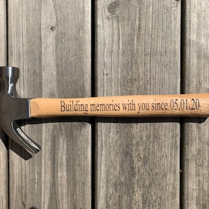 Custom Engraved Wood Hammer, Personalized Retirement Gift