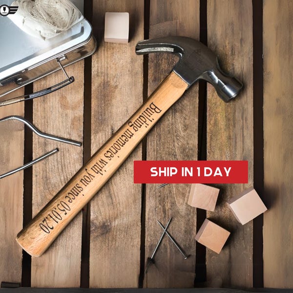 Engraved Wood Handled Hammer, Personalized Christmas Gift