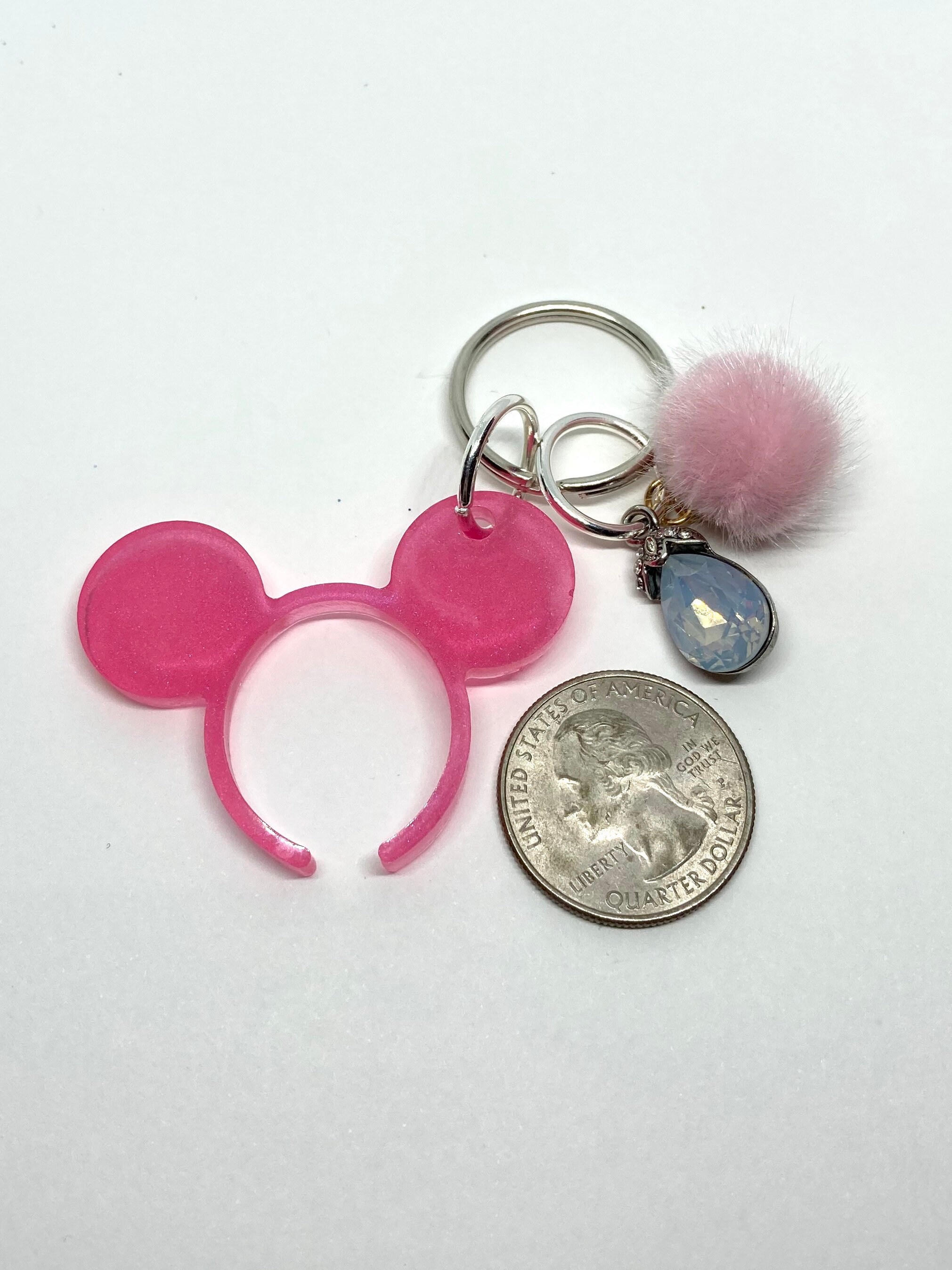 Pink Mickey Ear Keychain Mickey Keychain Disney Mouse Ear Etsy
