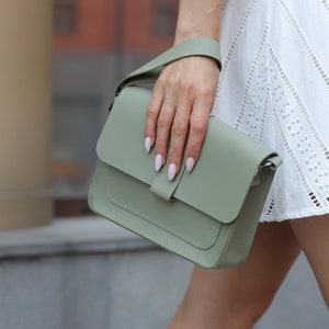 Genuine Leather Shoulder Purse, Small Crossbody Bag for Women