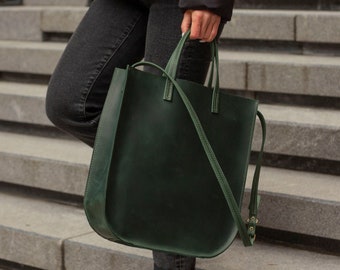 leather tote bag, bridesmaid tote bag, laptop tote bag, tote bag with zipper, cute tote bag, personalized tote bag, leather shoulder bag