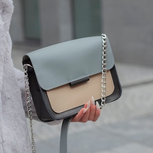 Bolso bandolera de piel hecho a mano para mujer - Bolso bandolera pequeño