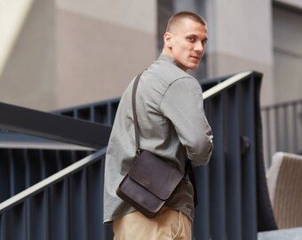 small messenger bag, crossbody bag men, mens shoulder bag, mens crossbody bag, leather bag men, leather shoulder bag