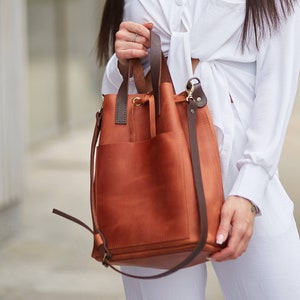 Leather backpack women