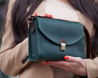 Bolsos bandolera, bolso bandolera pequeño, bolso de piel para mujer, bolso bandolera de piel marrón, bolsos para mujer, bolso de piel hecho a mano