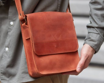 crossbody bag men, mens shoulder bag, small messenger bag, mens crossbody bag, leather bag men, leather shoulder bag