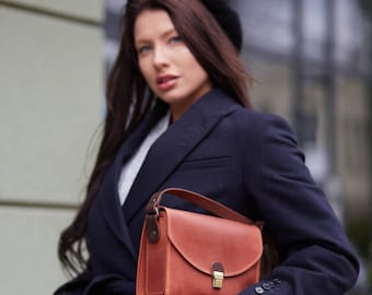 Bolso bandolera, bolsos bandolera, bolso bandolera de piel marrón, bolso bandolera pequeño, bolsos para mujer, monedero de piel para mujer, bolso de piel hecho a mano