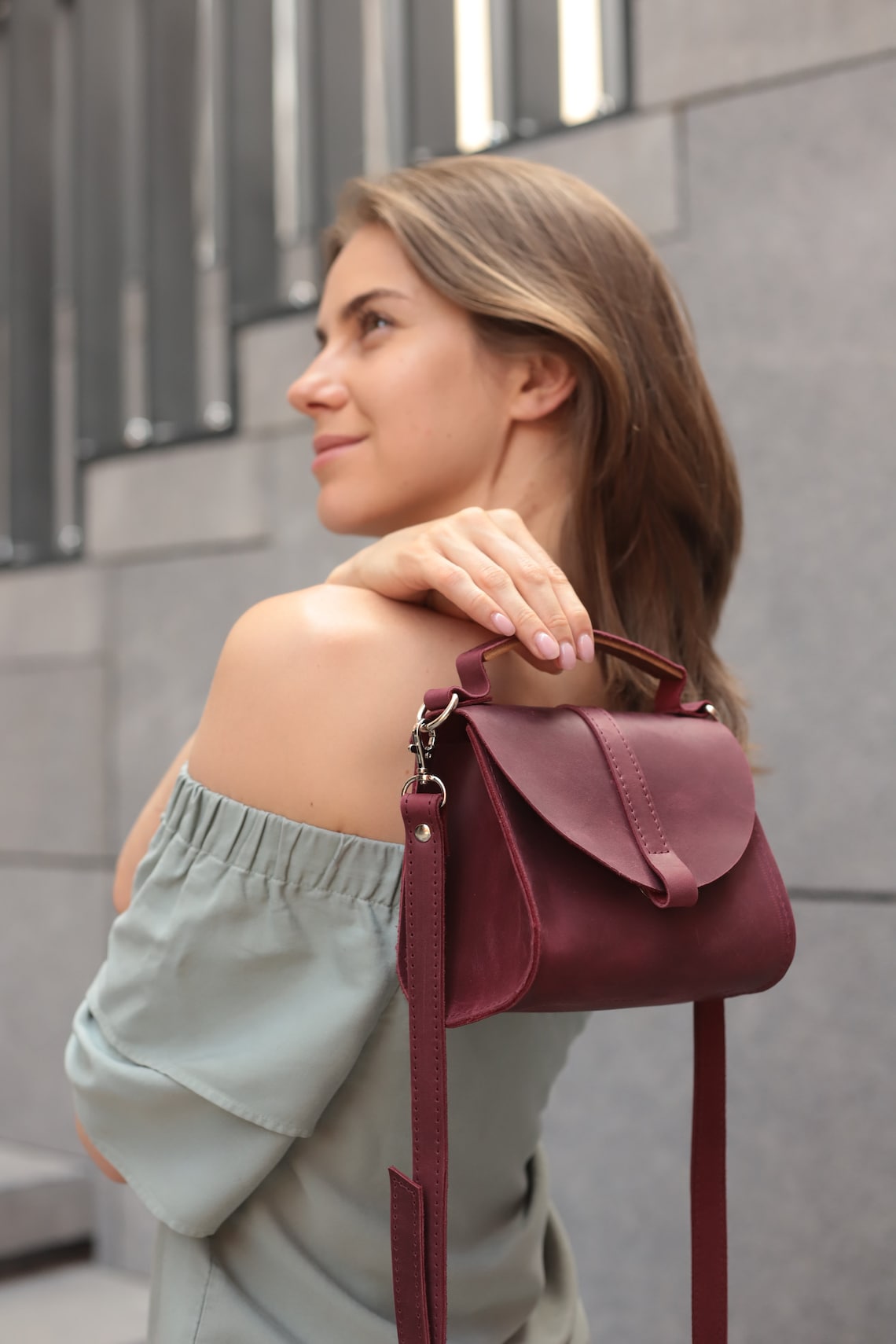 Leather Crossbody Bag Crossbody Purse Bag Leather Purse Etsy