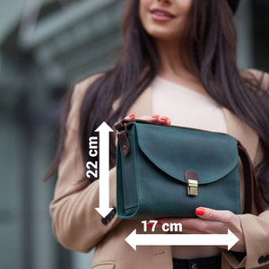 Umhängetasche, Crossbody-Taschen, braune Leder Crossbody-Tasche, kleine Crossbody-Tasche, Taschen für Frauen, Leder Geldbörse Frauen, Leder handgemachte Tasche Bild 10