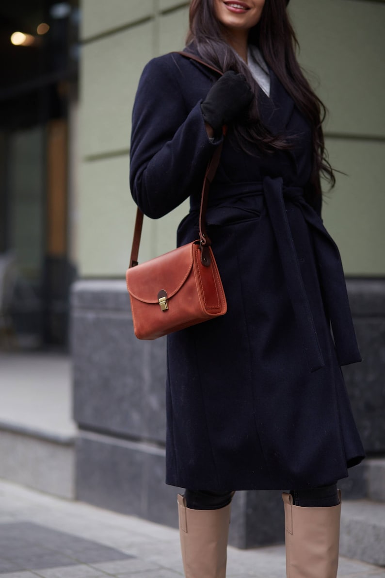 cross body bag, crossbody bags, brown leather crossbody bag, small crossbody bag, bags for women, leather purse women, leather handmade bag image 4