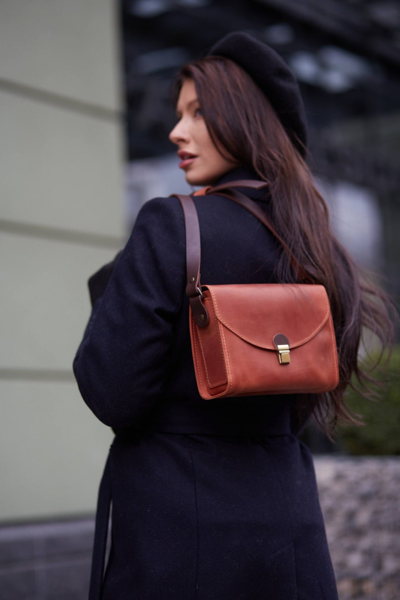 cross body bag, crossbody bags, brown leather crossbody bag, small crossbody bag, bags for women, leather purse women, leather handmade bag image 3