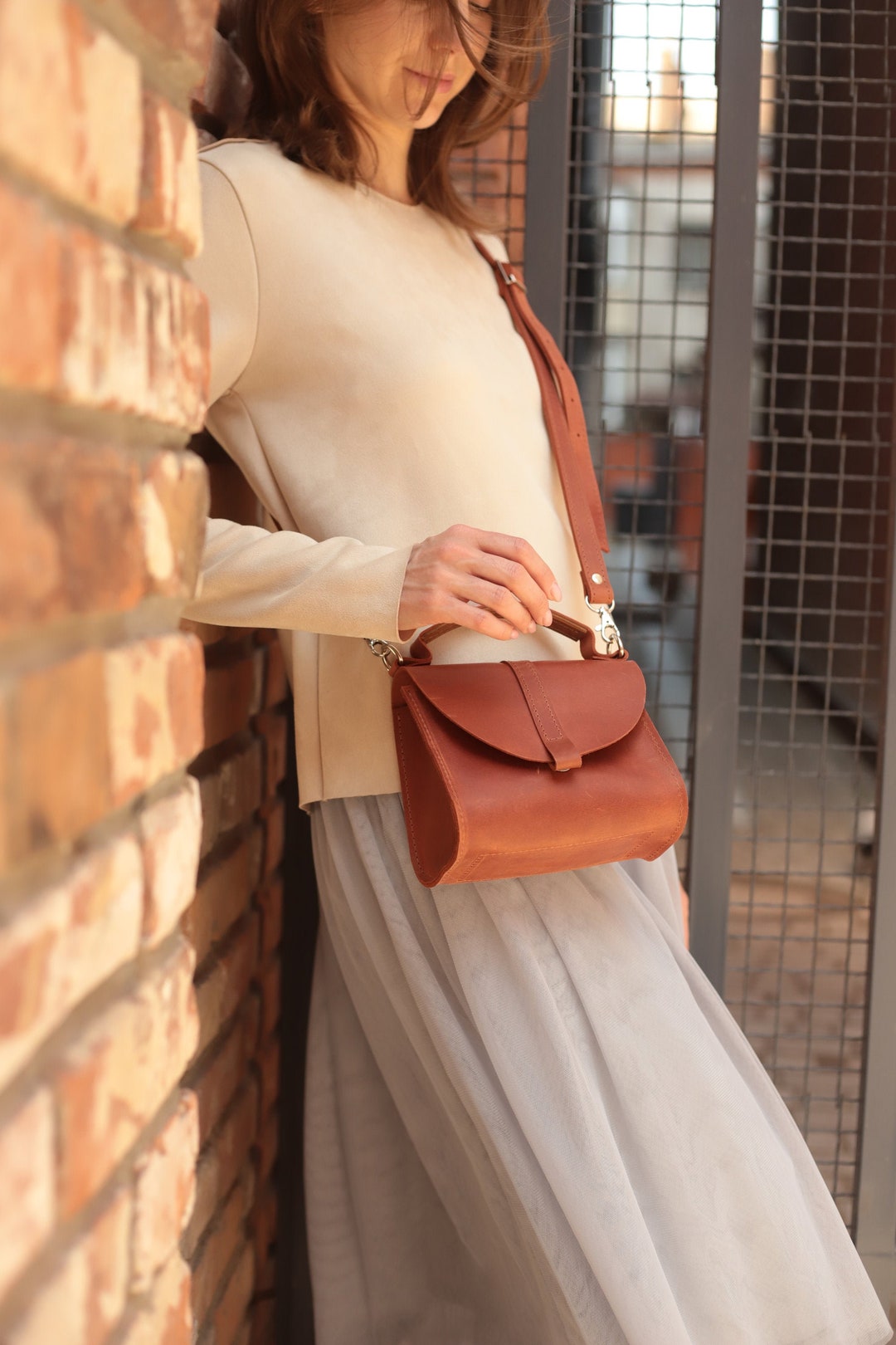 Leather Crossbody Bag Small Crossbody Bag Brown Bag Leather Etsy
