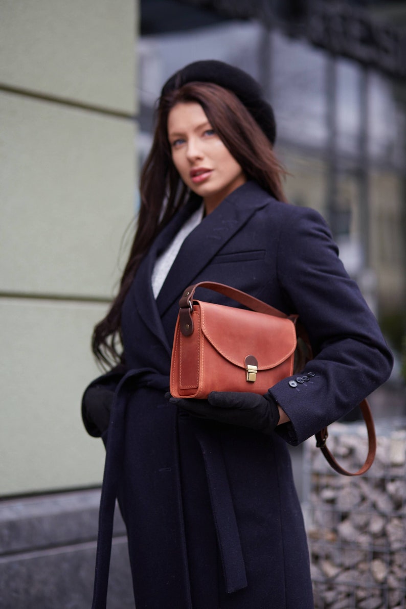 cross body bag, crossbody bags, brown leather crossbody bag, small crossbody bag, bags for women, leather purse women, leather handmade bag image 1