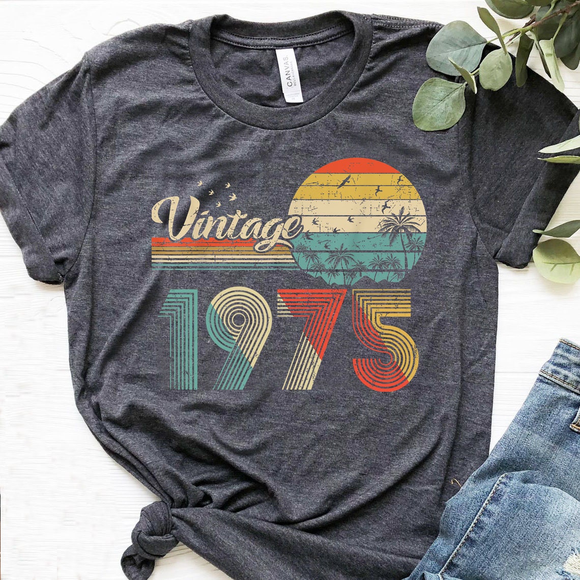 1975 Vintage Birthday Gift Tee Retro Style 1975 tshirt 1975 | Etsy