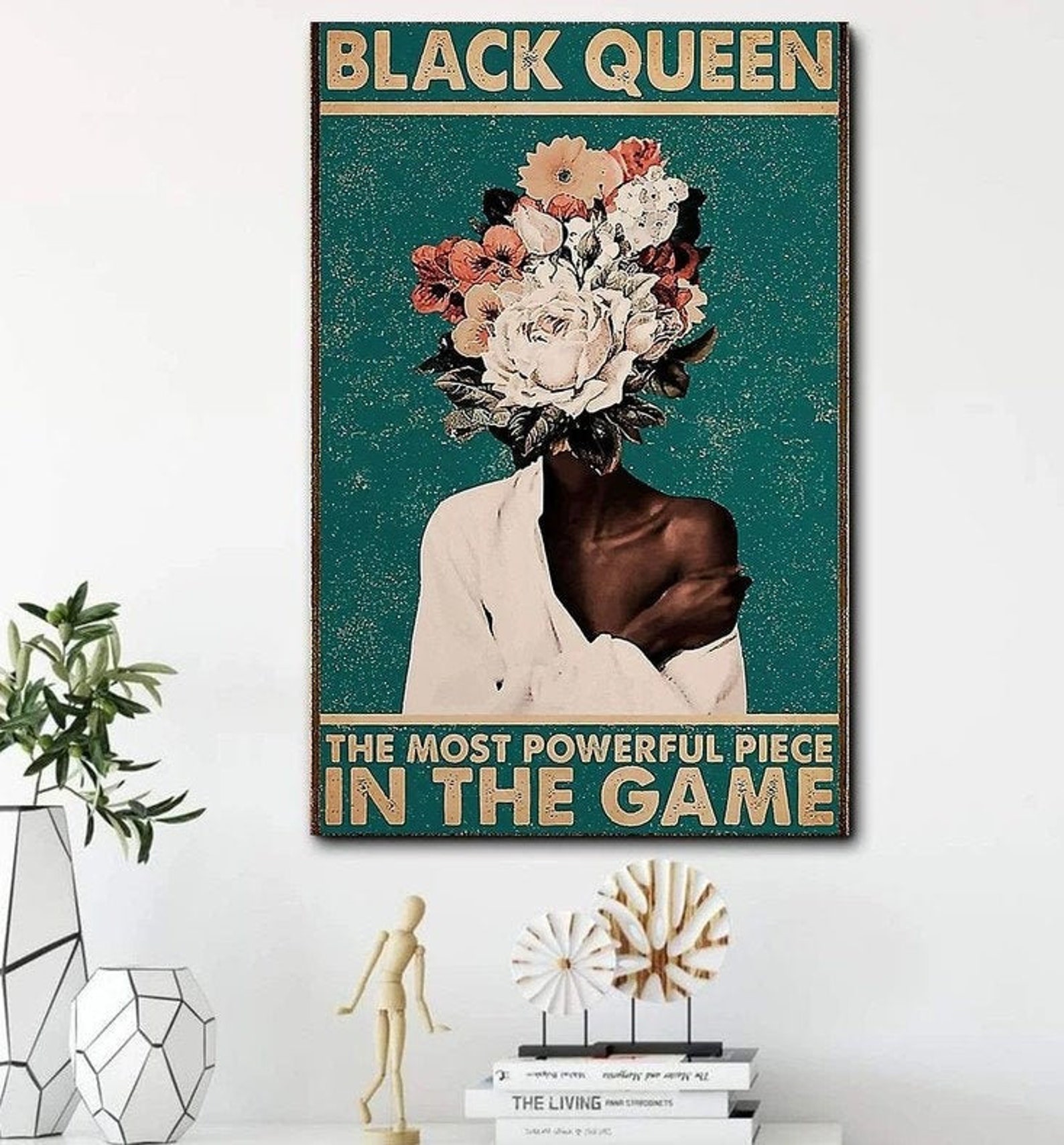 Schwarze Königin Leinwand schwarze Königin das mächtigste | Etsy