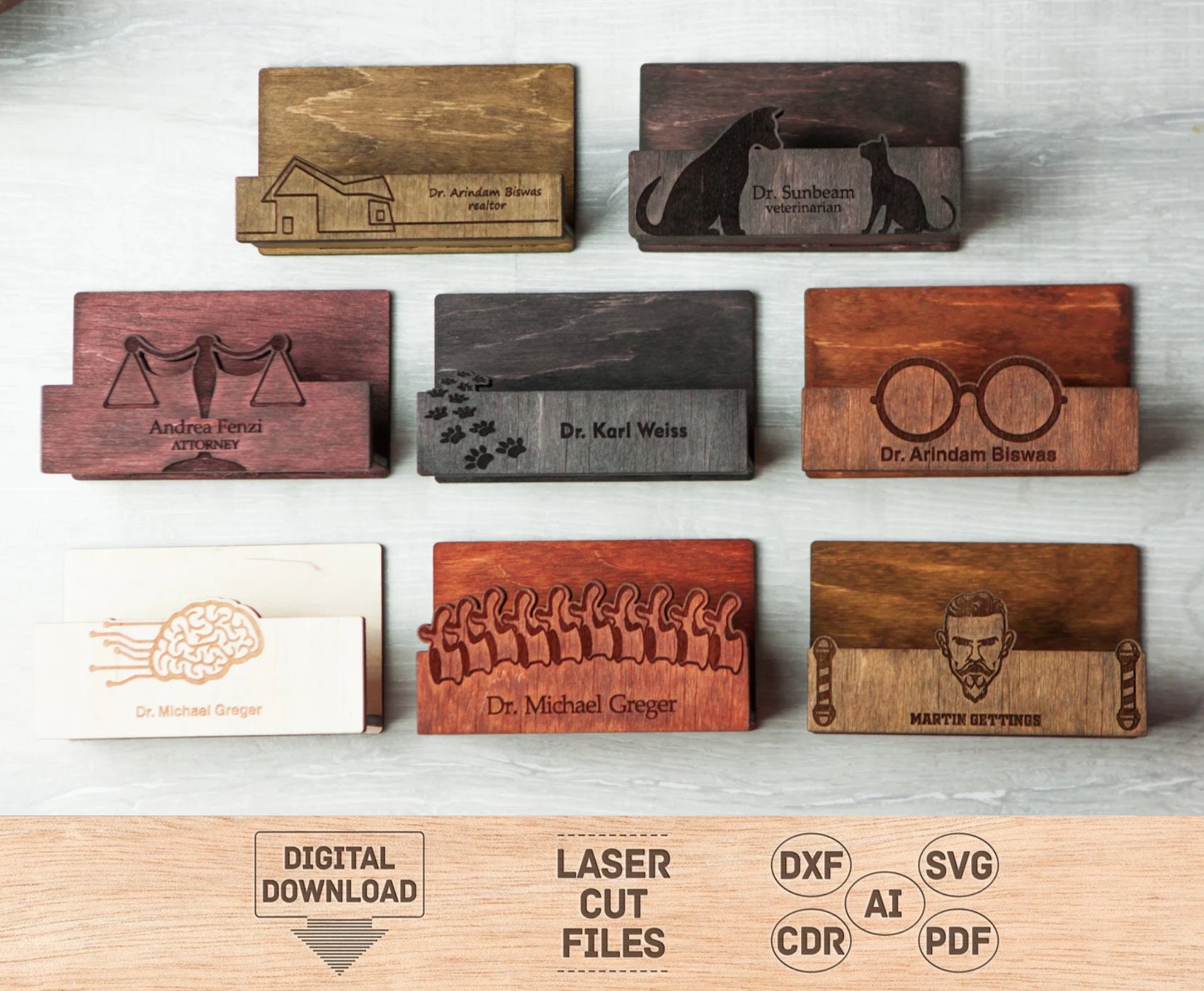 Barber Card Holder Laser Cut File Card Holder Svg Car vrogue.co