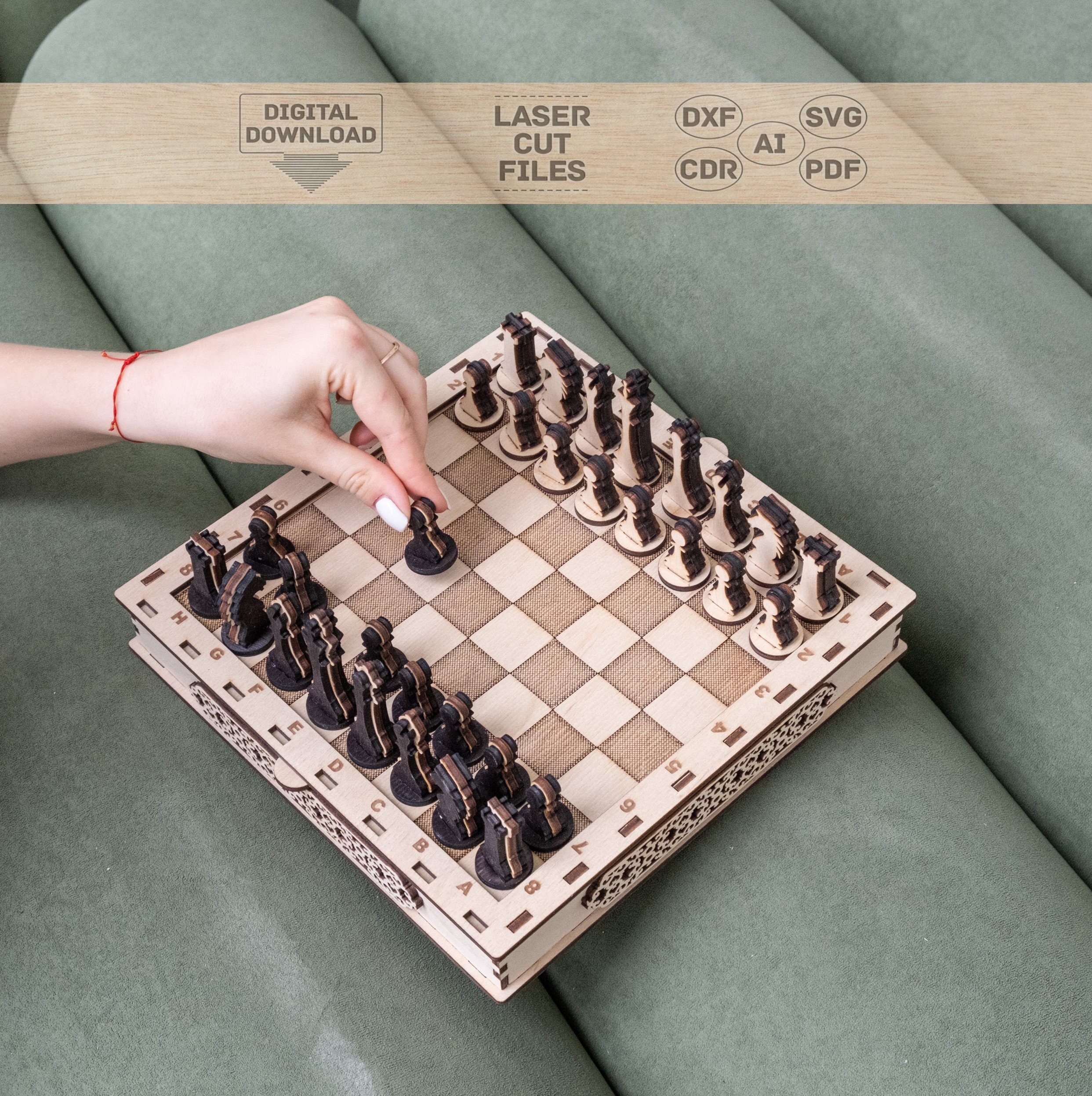 Chess Pieces and Board SVG By CrafterOks