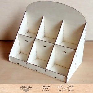 Fichier de découpe laser de support d’affichage commercial, fichier laser svg de rack d’affichage en bois, fichier de découpe laser svg d’affichage de comptoir, fichier de découpe laser de rack de niveau de bois