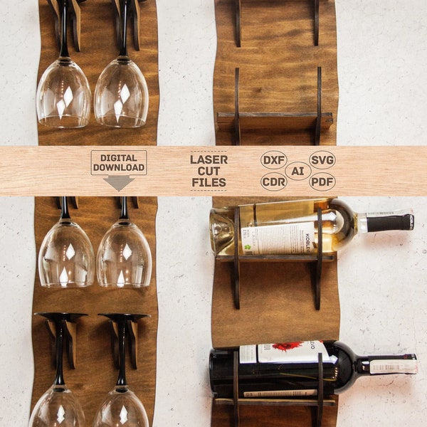 Wood wine rack holder, Rustic wine rack, wine display rack, Wine glasses rack, Wall mounted wine rack, Wine bottle holder, Wine Bottle Rack