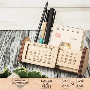 Wooden calendar svg , Wooden calendar svg laser cut file, Wooden calendar pdf, Wooden calendar pattern, Desk calendar svg, Desk calendar pdf