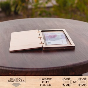 Archivo de corte láser del presentador de comprobación de restaurante, Archivo de corte láser del restaurante del presentador de comprobación, Soporte de comprobación svg, Archivo digital del presentador de comprobación,
