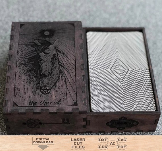 VALICLUD Tarot Karten Box - PU Aufbewahrungsbox Mit Schnappverschluss Blau