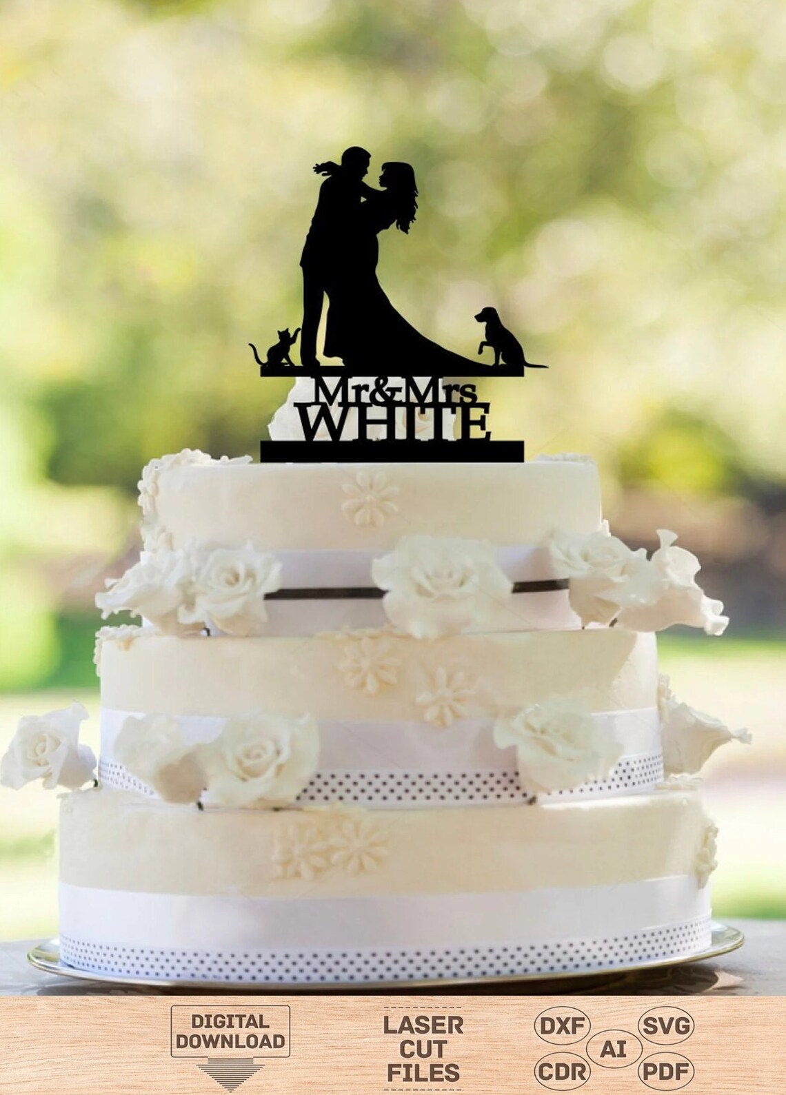 Wedding Cake Topper Laser Cut File Cake Topper Wedding Svg Etsy