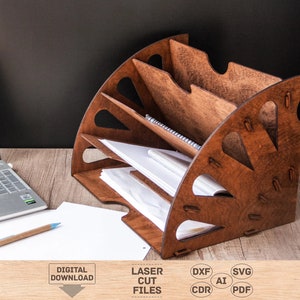 Desk organizer svg, Desk organizer wood svg laser file,A4 organizer laser file,Document organizer digital file,Desk organizer laser cut file