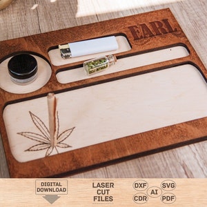 Rolling tray laser file,Wood blunt rolling tray svg laser cut file,Rolling tray svg laser cut file,Marijuana rolling tray svg laser cut file