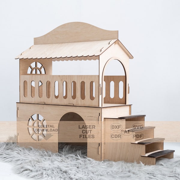 Rabbit house svg, Wood rabbit house svg, Wood rabbit house laser cut, Wood pet house laser cut, Guinea pig house laser cut