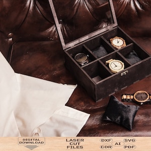 Watch box for men digital file download, Watch box svg, Watch box laser cut file, Watch box for men laser cut file, Watch box wood svg file