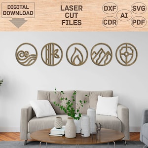 Elements laser cricut, Elements wall decor svg, Elements wall decor pdf, Elements wall art svg, Elements wall art pdf