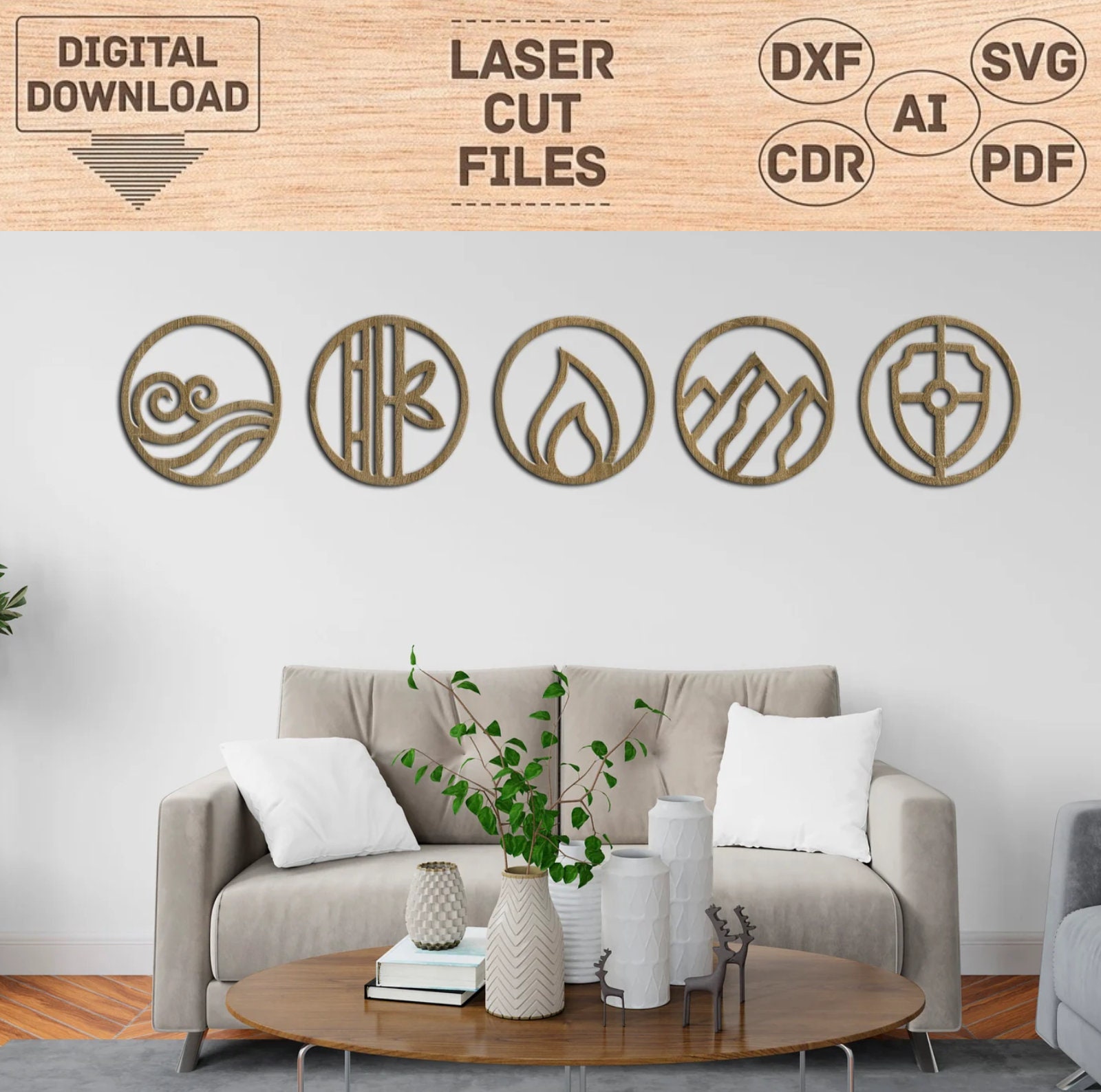 Elements laser cricut, Elements wall decor svg, Elements wall decor pdf, Elements wall art svg, Elements wall art pdf